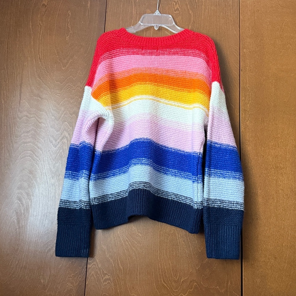 Old Navy Spring Rainbow Color Striped Oversized Sweater EUC Sz Medium - Picture 3 of 7